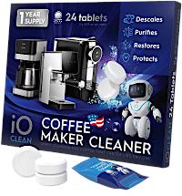 iO CLEAN Coffee Maker Cleaner and Descaler Tablets product box