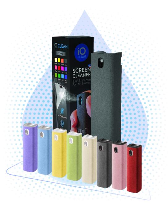 iO CLEAN Mini Screen Cleaner Spray.